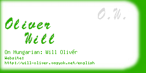 oliver will business card